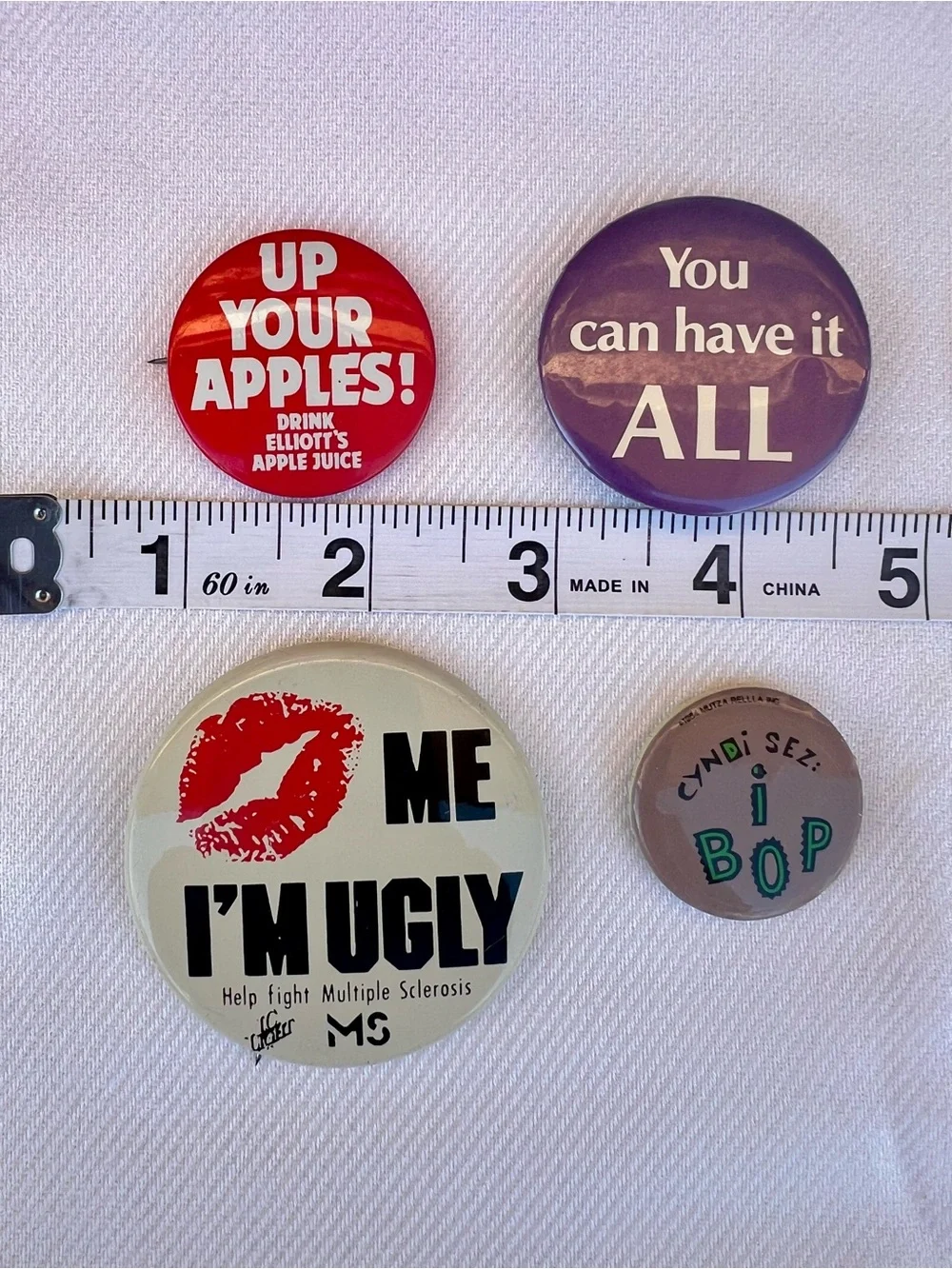 Assorted Vintage 80's Slogan Pinback Button Lot - Cyndi sez: I BOP